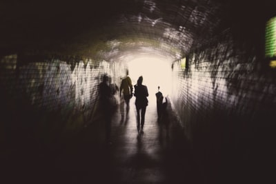 Tunnel of silhouette photography

